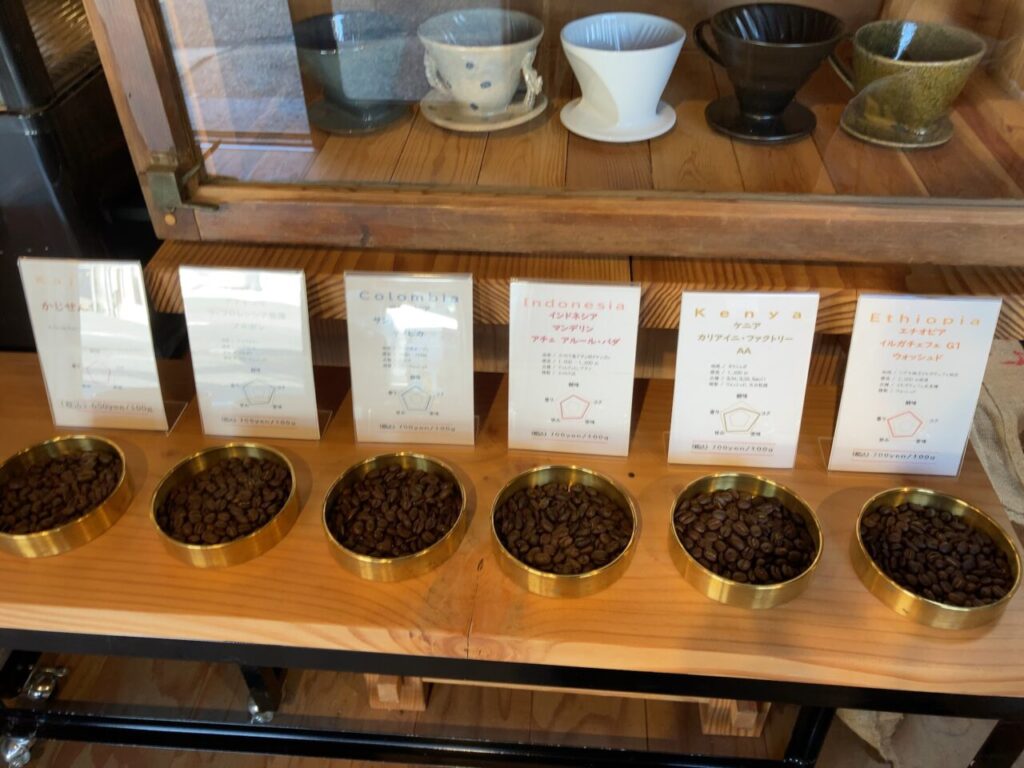店内で販売されているコーヒー豆