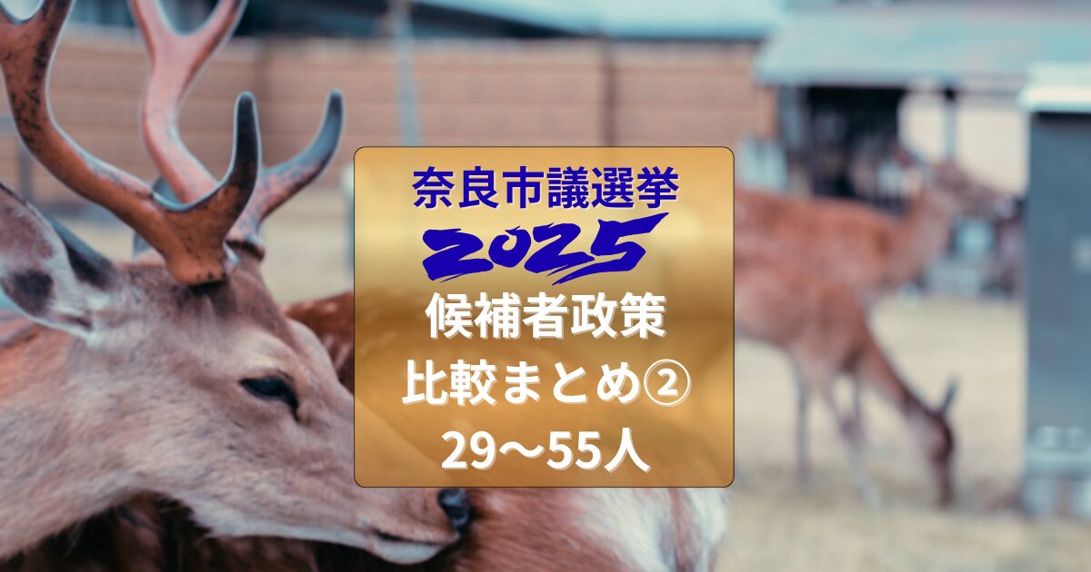 奈良市議会議員選挙2025候補者一覧2