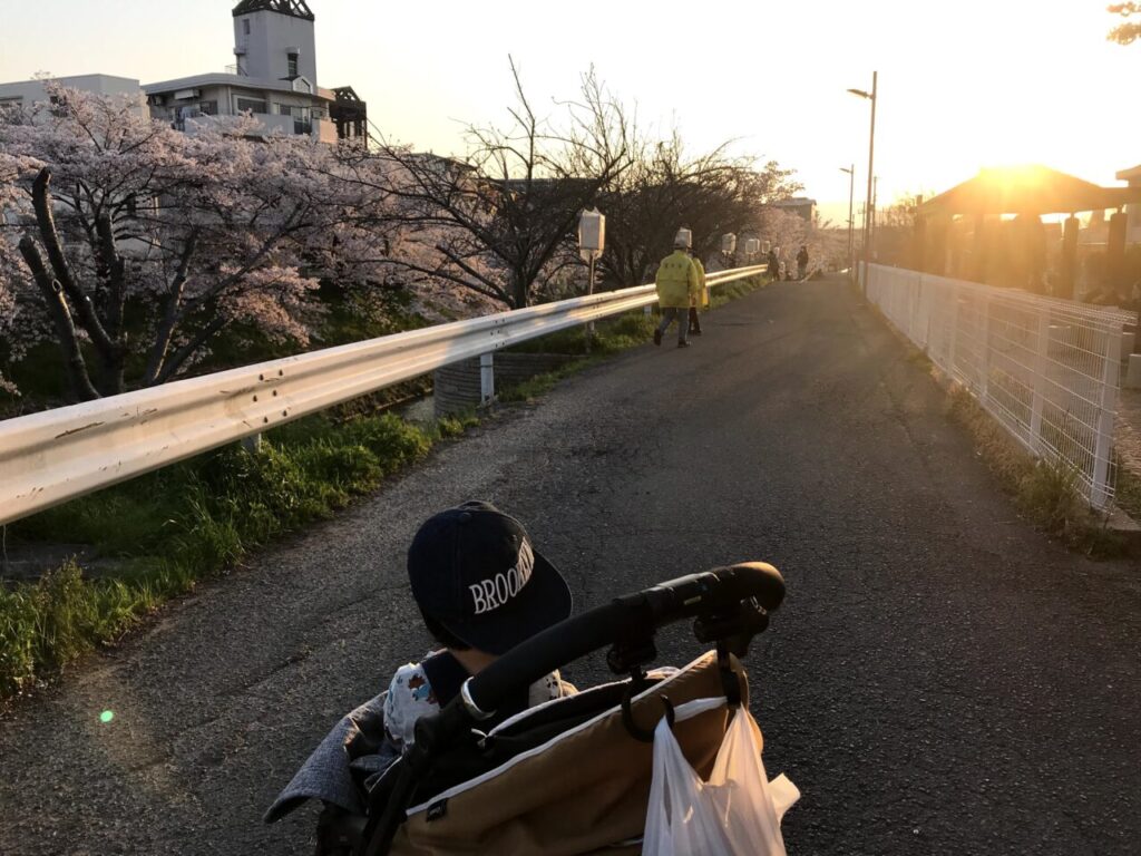 ベビーカーに乗る子供